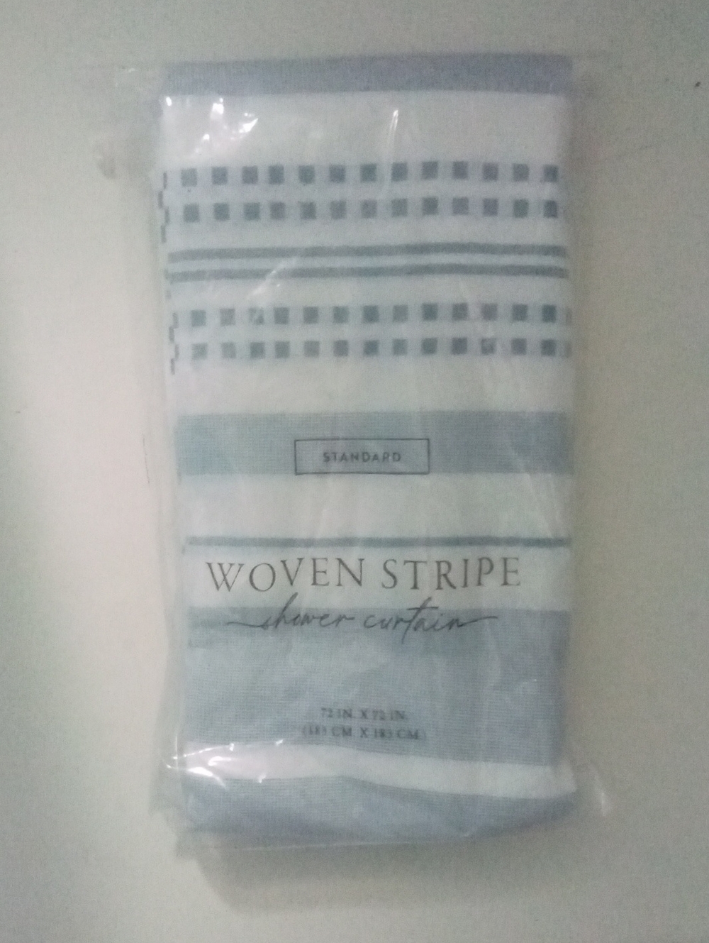 Woven Stripe Shower Curtain - Blue and White NWT $76.99 By Ienjoy Home